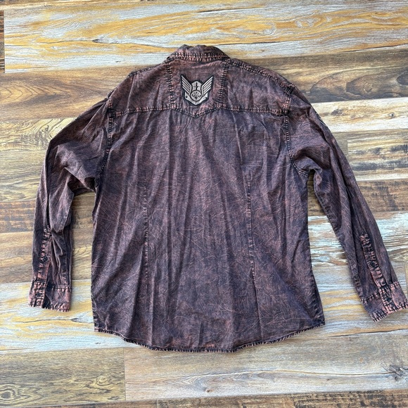 Affliction Shirt Men 3XL Acid Wash Embroidered - Picture 12 of 12